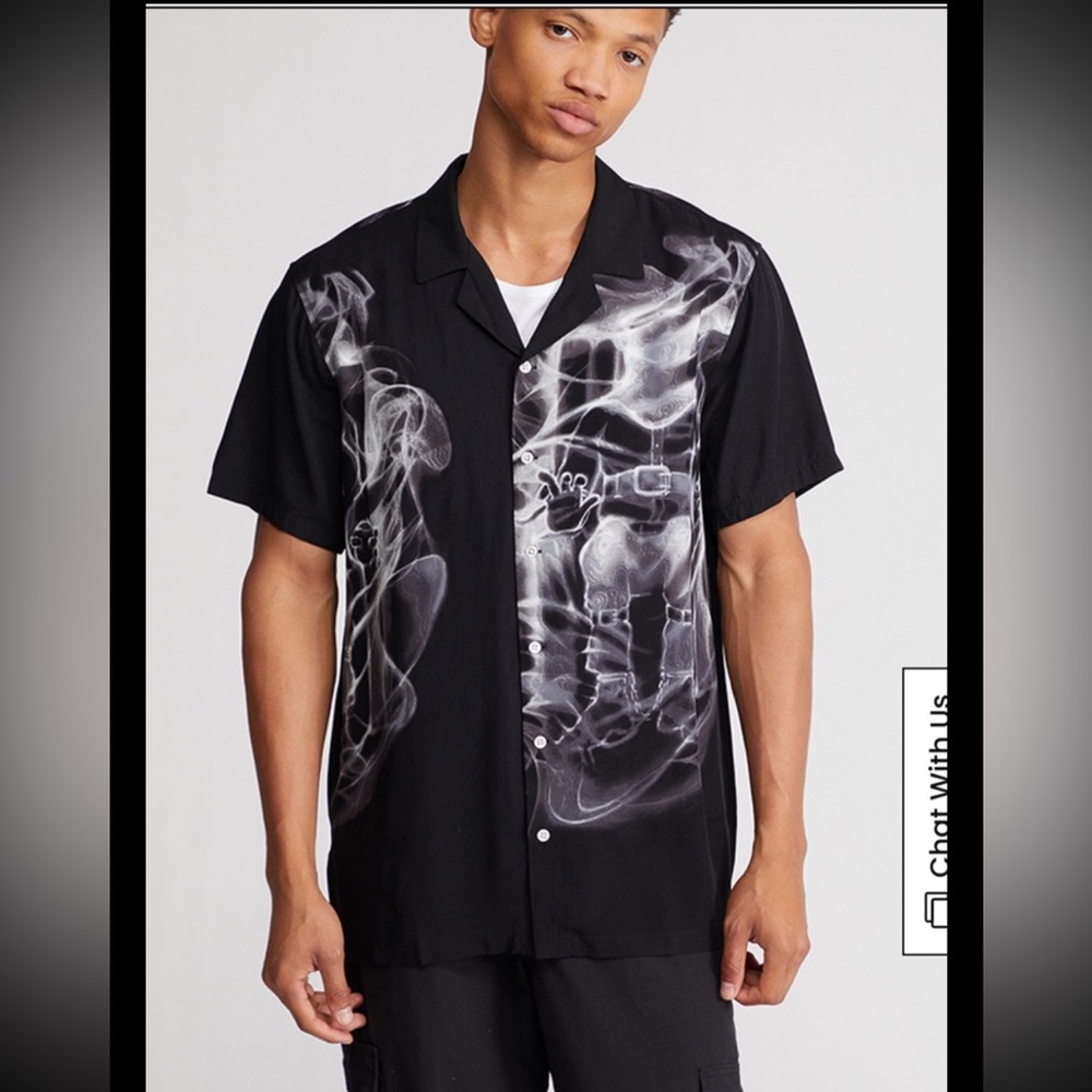 DEATH ROW RECORDS Button Up Shirt Sz L Hip Hop Rap Snoop Dogg Dr. Dre 2Pac